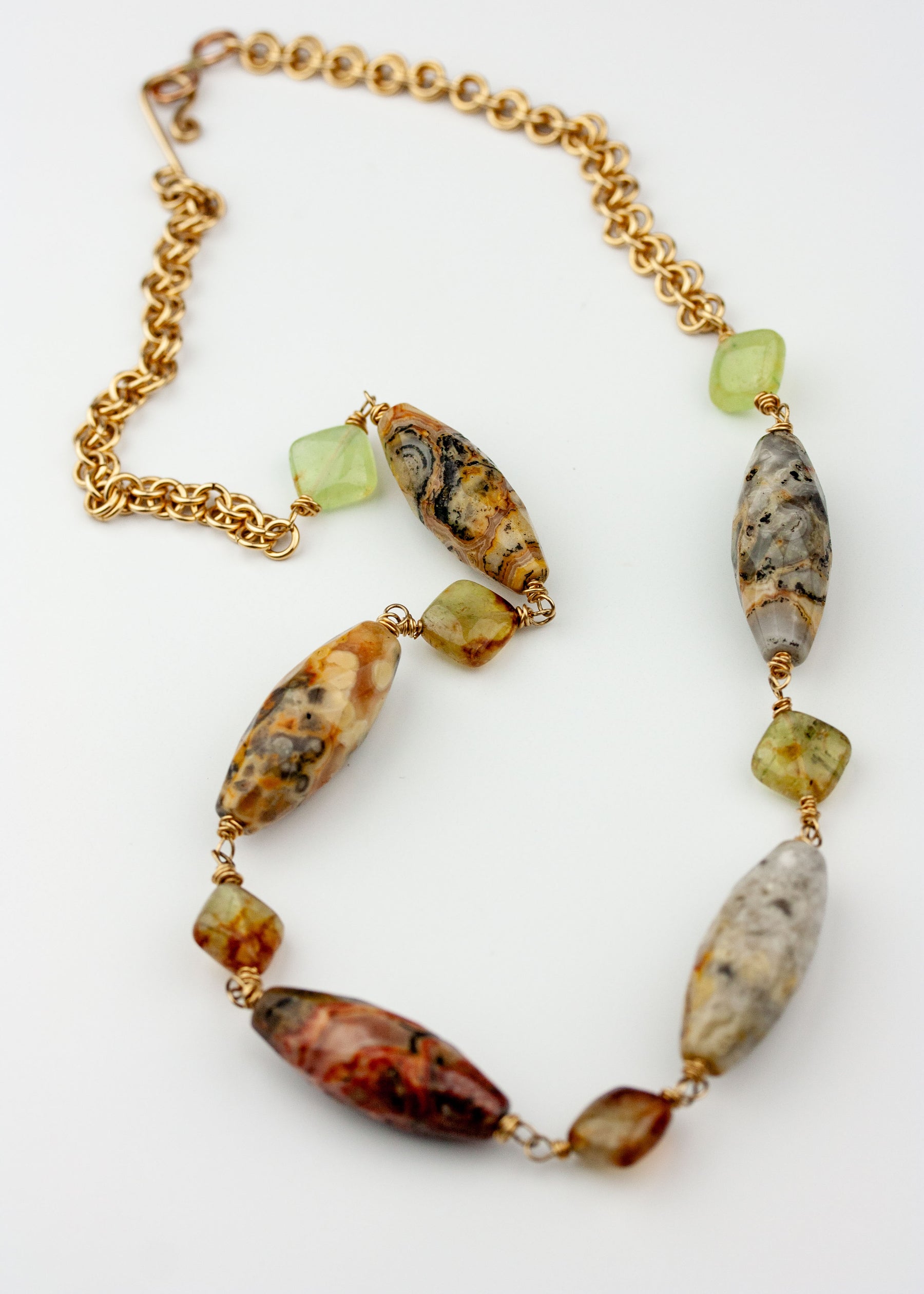 Golden Cavern Agate Necklace