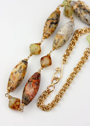 Golden Cavern Agate Necklace