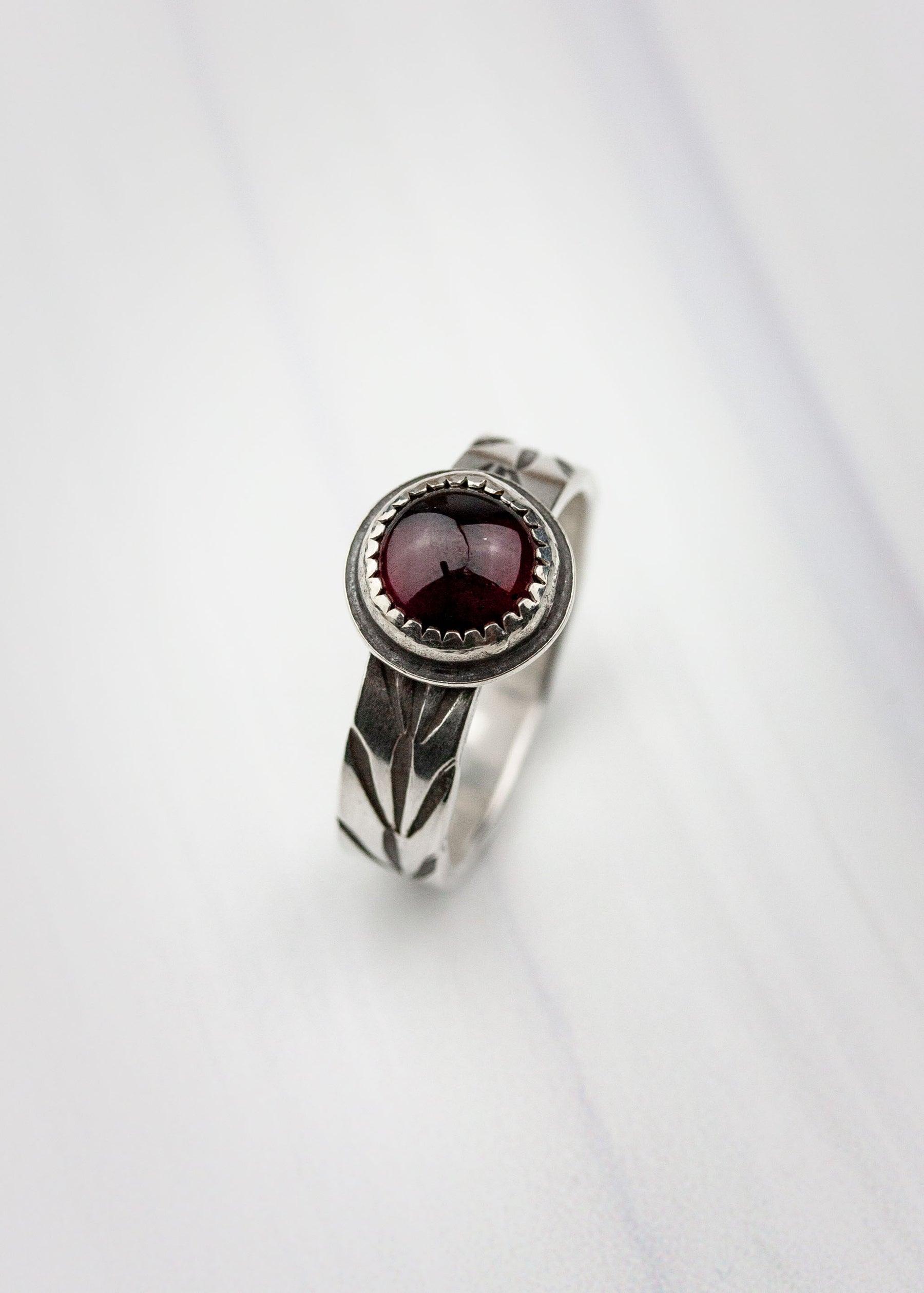 Garnet Dome Ring - US 7.5