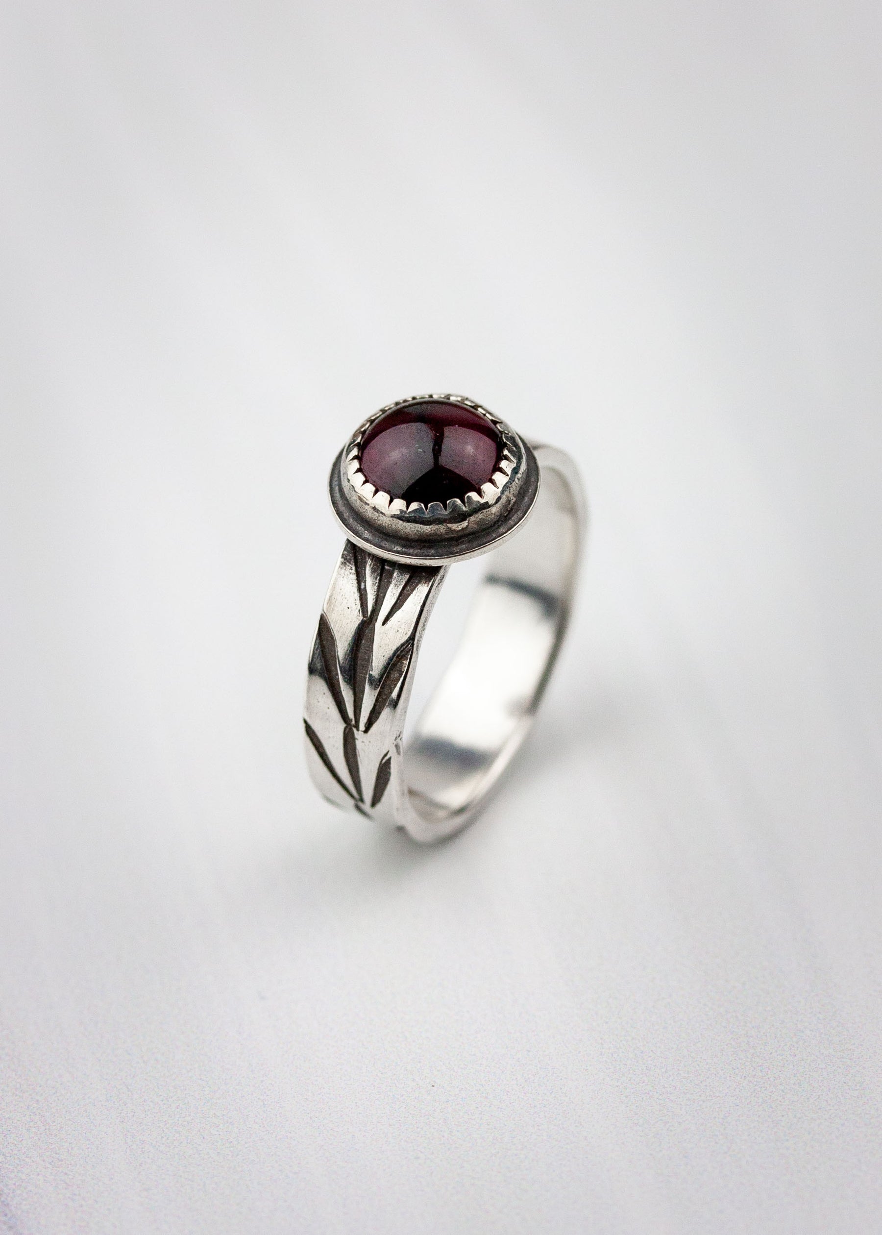 Garnet Dome Ring - US 7.5