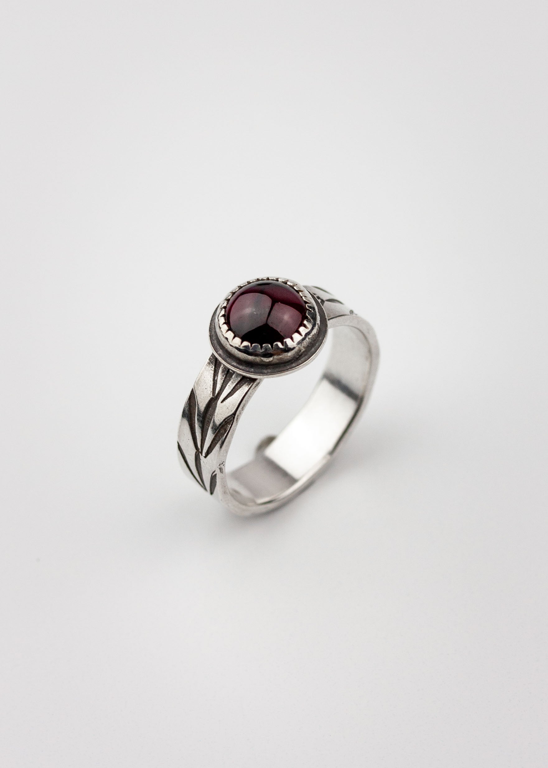 Garnet Dome Ring - US 7.5