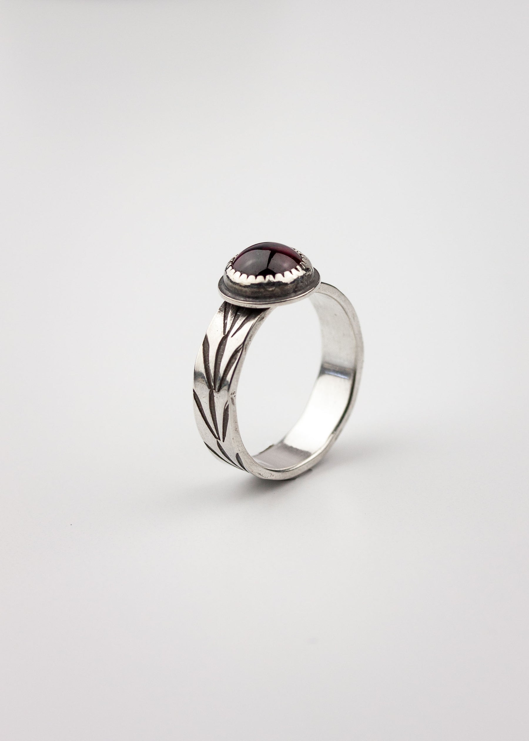 Garnet Dome Ring - US 7.5