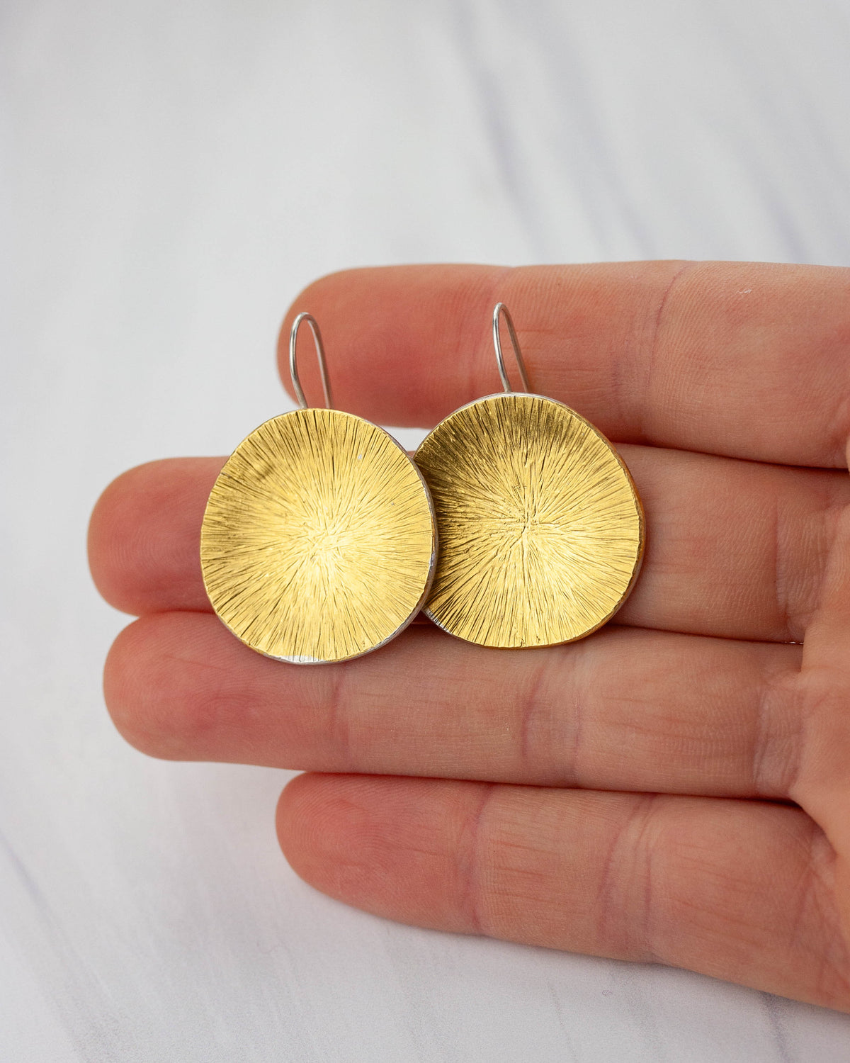 Soleil Earrings, 24k gold