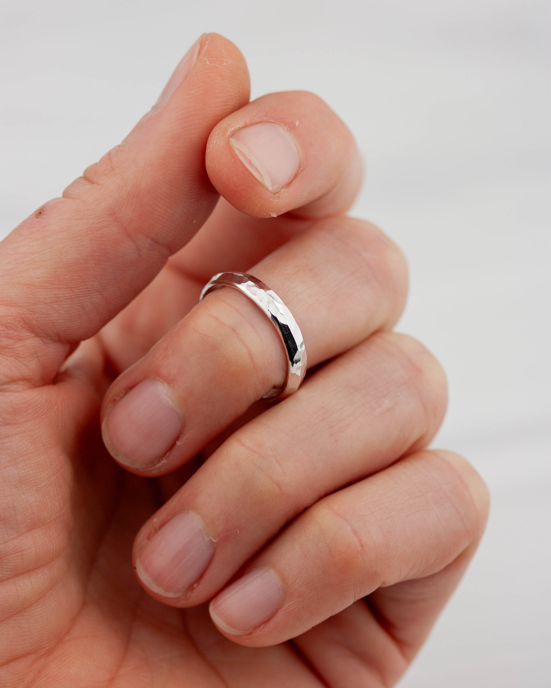 Hammered Silver Stacking Ring
