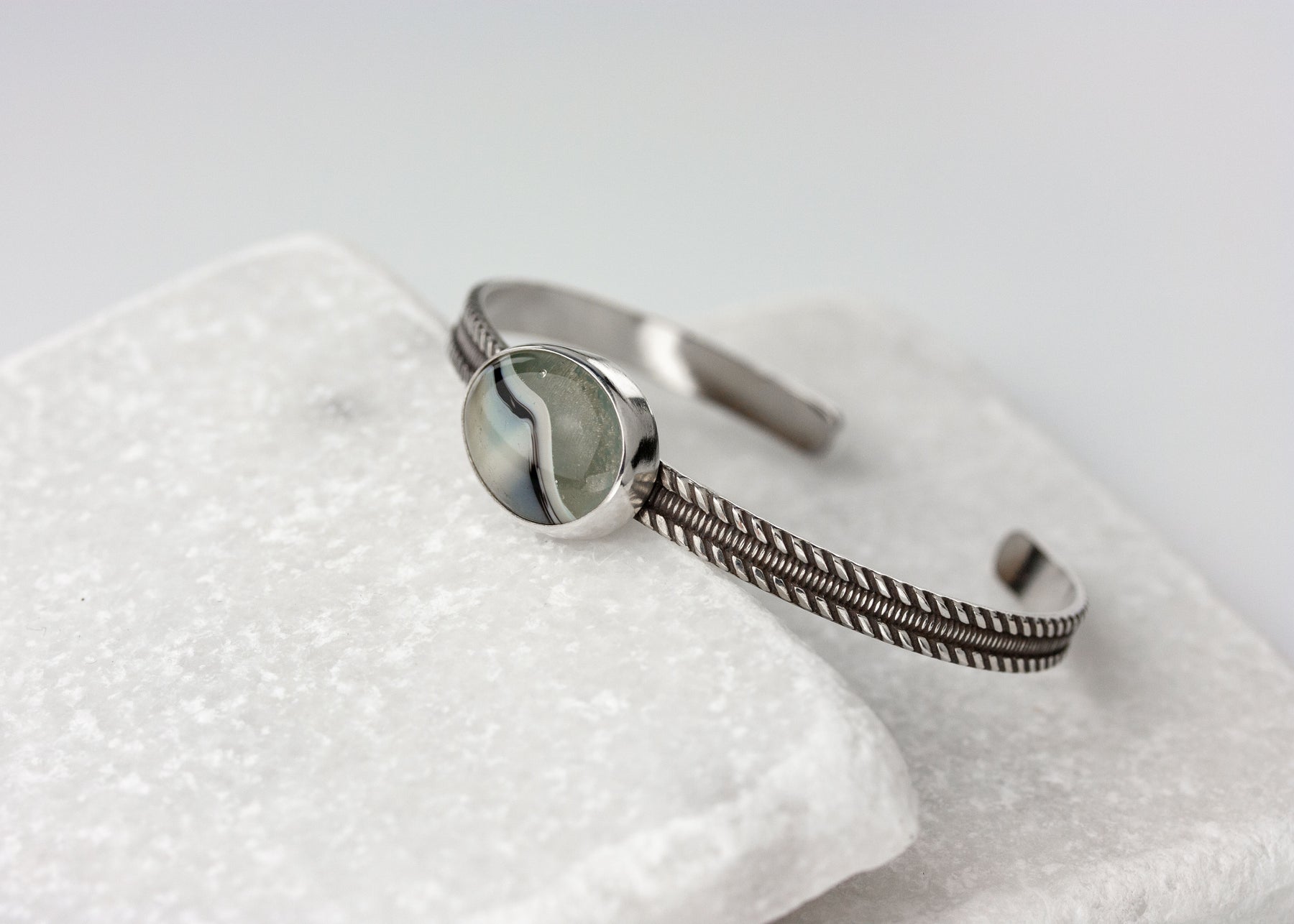 Glacier | Fused Glass Cuff Bracelet