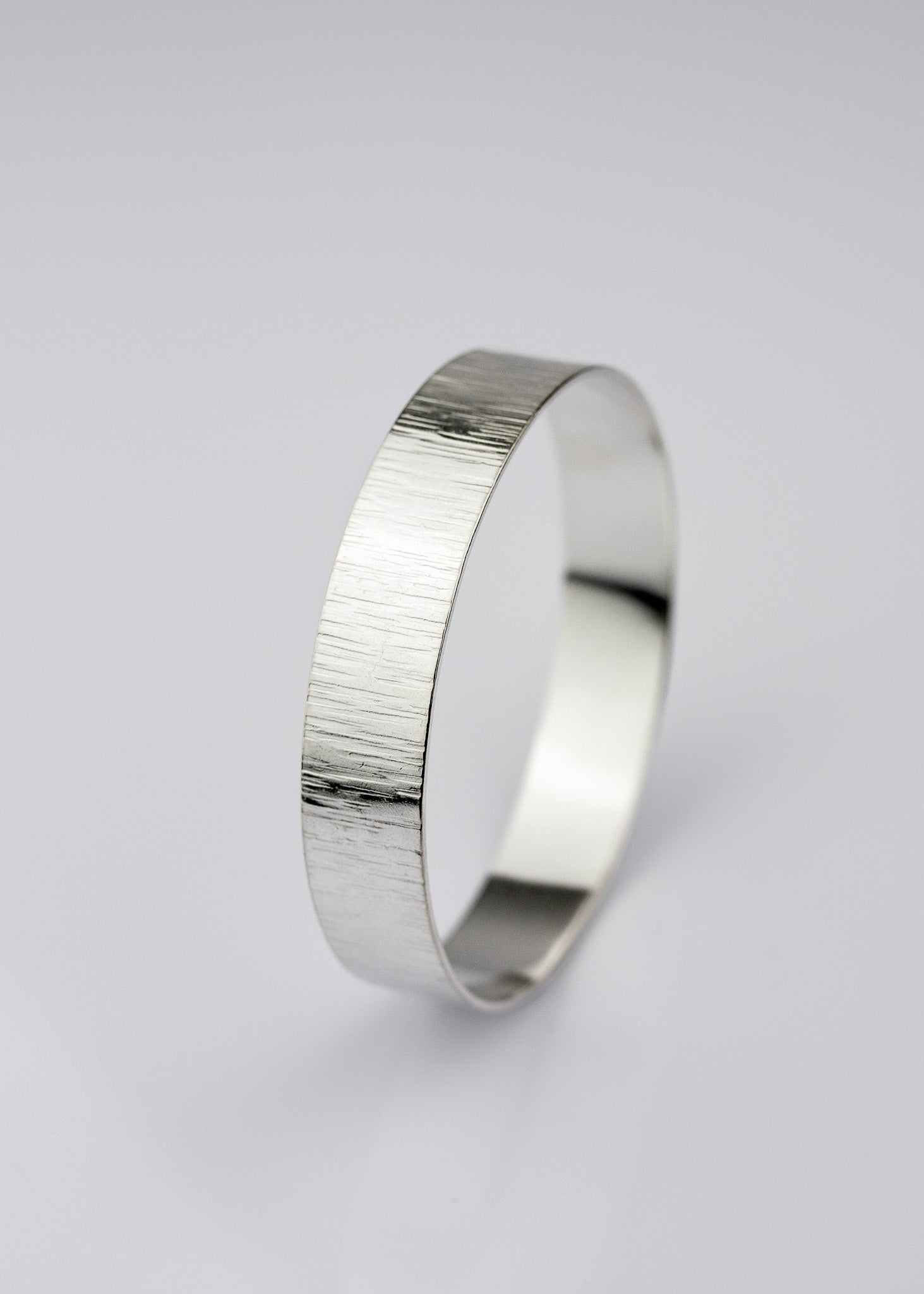 Waterfall Wide Silver Bangle