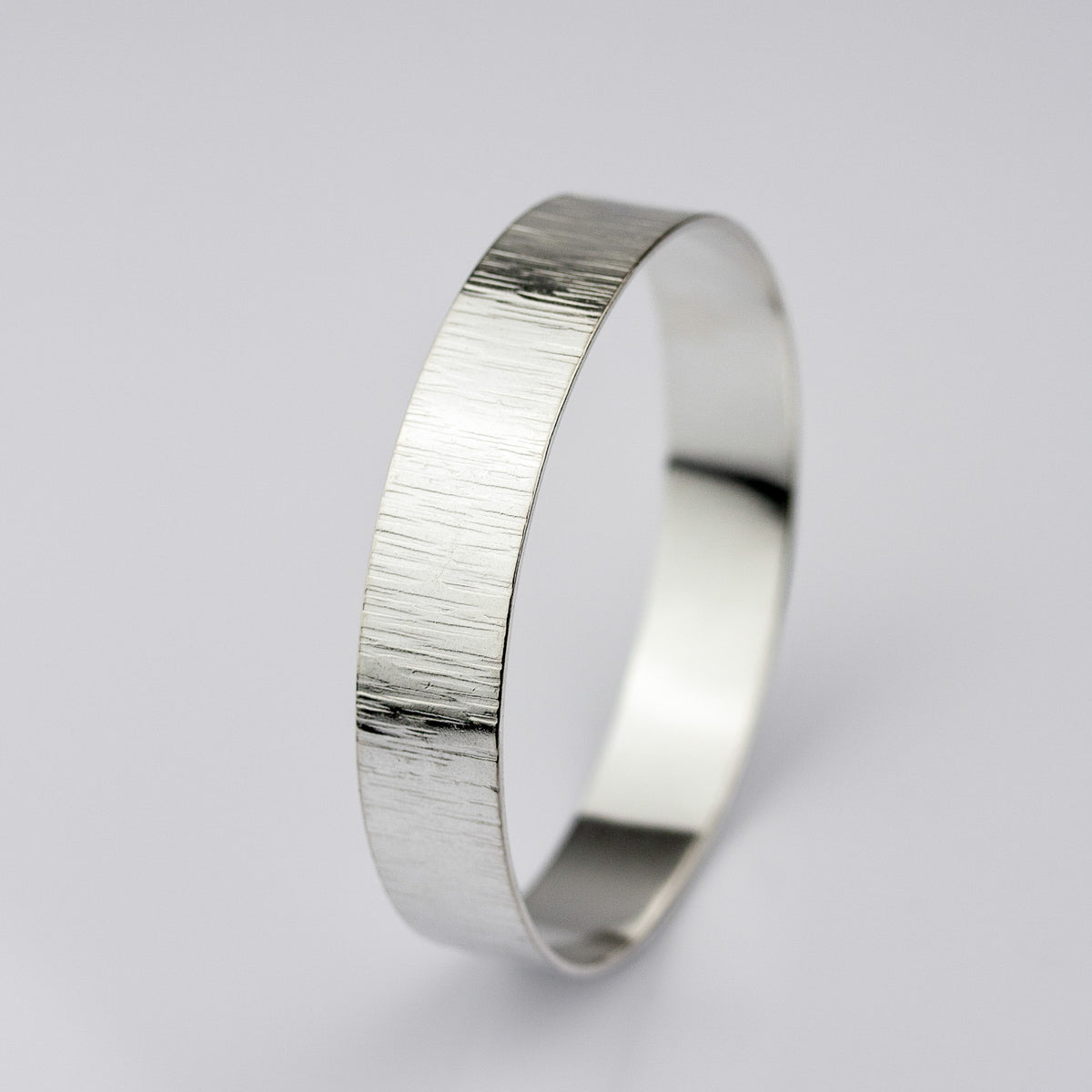 Waterfall Wide Silver Bangle