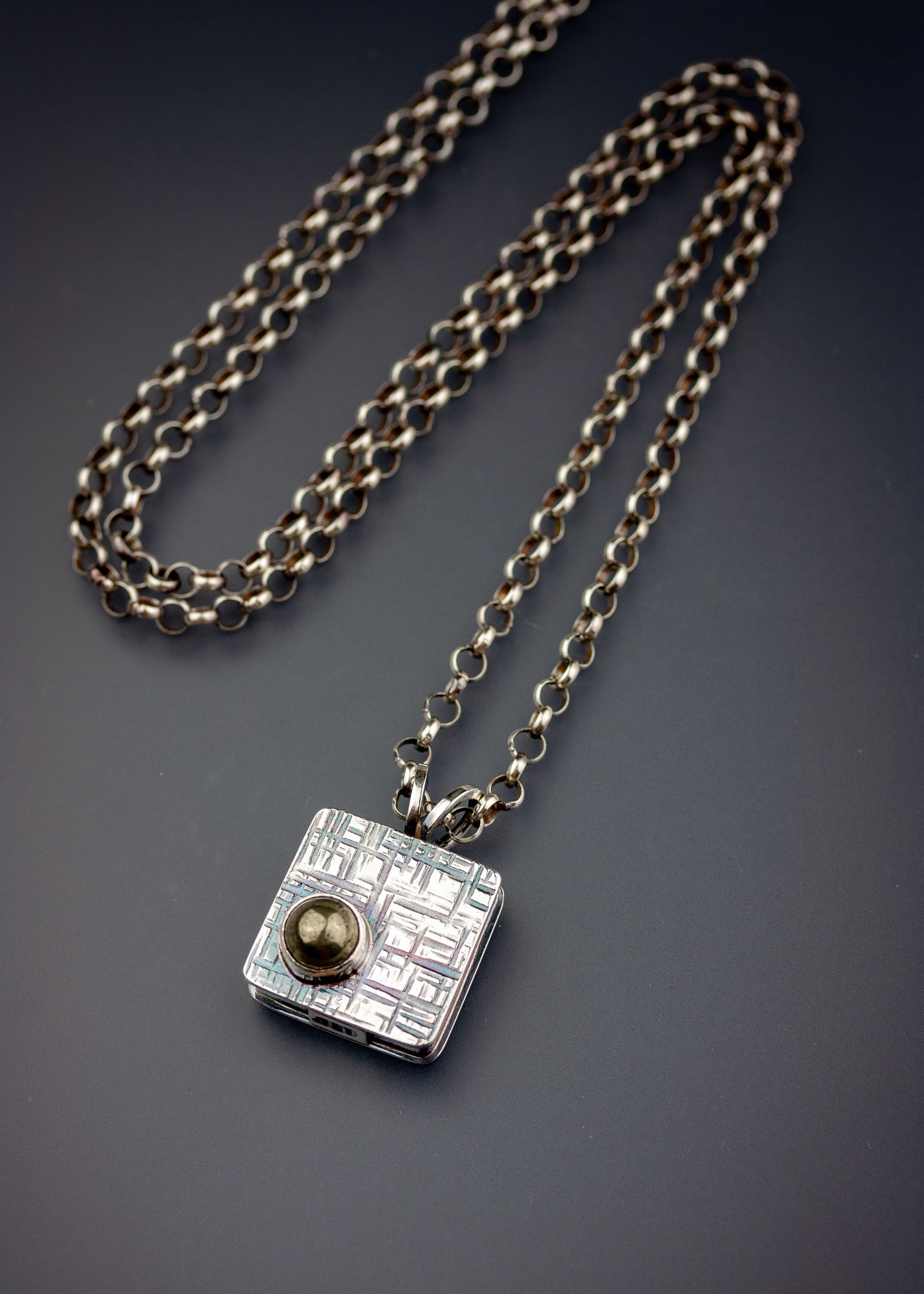 Pyrite Box Pendant