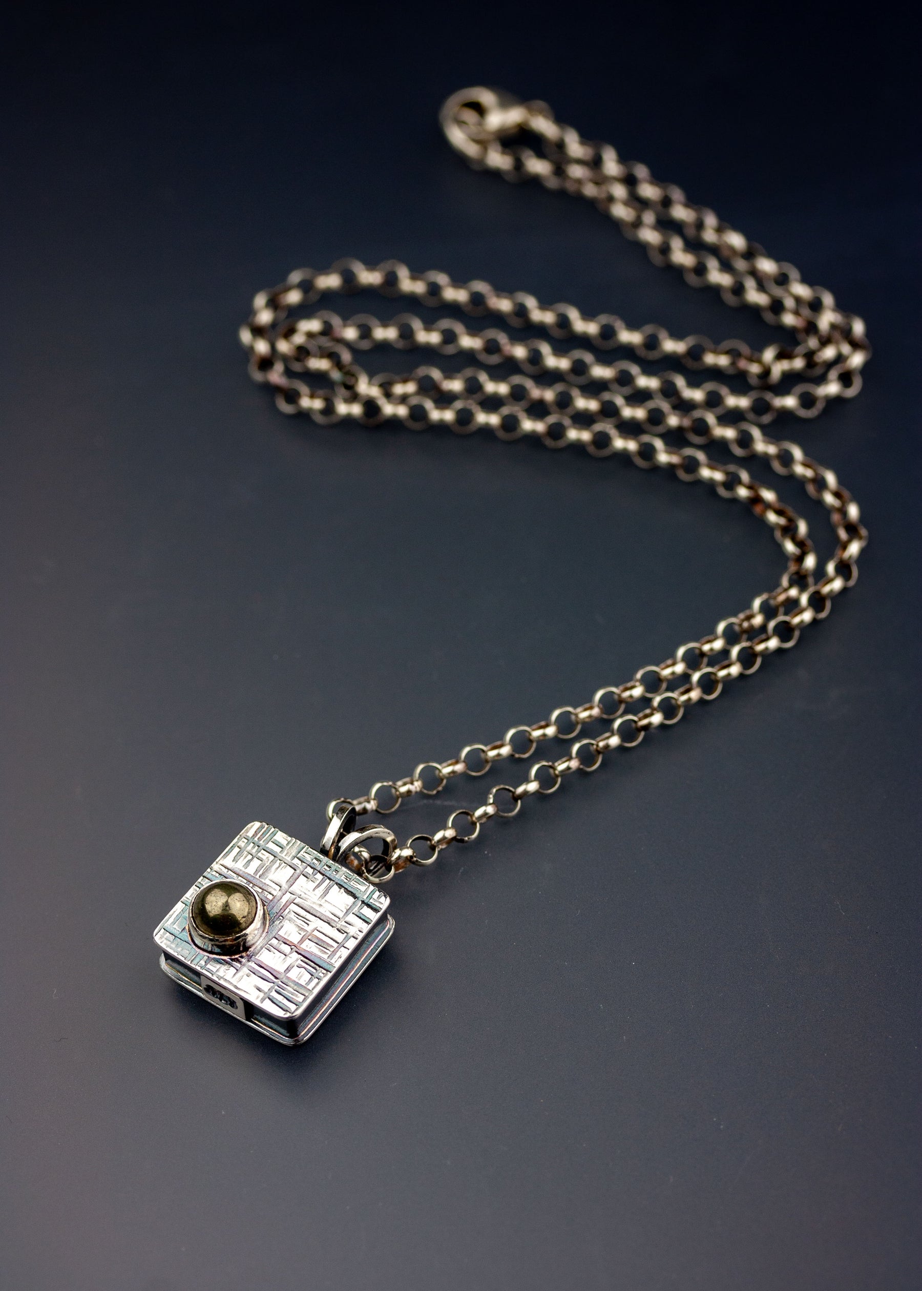 Pyrite Box Pendant